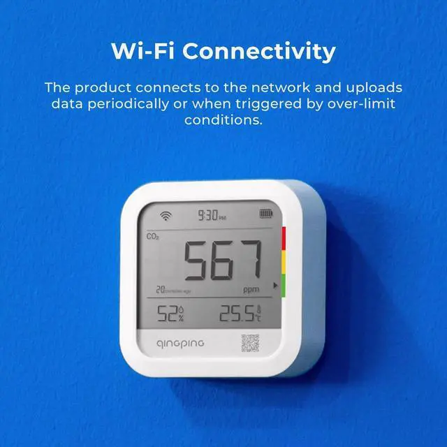Alt view image 4 of 7 - CO2 Monitor Thermometer Hygrometer, Remote Monitoring via Qingping IoT, Temperature and Humidity Monitor for Different Scenarios, Fast Alert Notification, Rechargeable Battrey