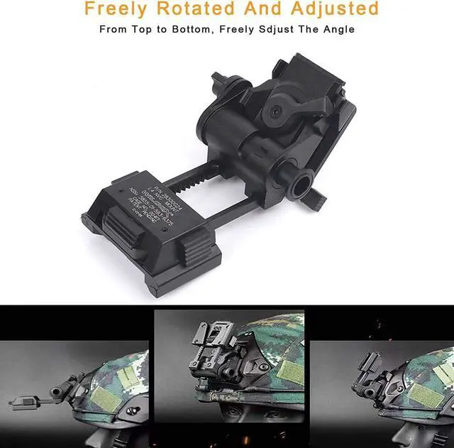 Alt view image 4 of 4 - Night Vision Googgles Mount L4G24,Black Metal Helmet Mount CNC PVS 15/18,Rhino Mount Full Metal Tactical Helmet Mount