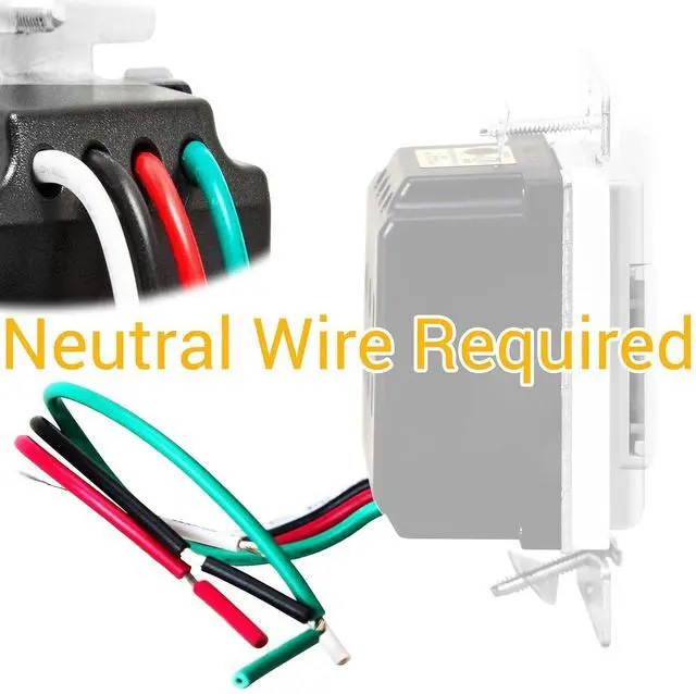 Alt view image 3 of 7 - Programmable Digital Timer Switch for Lights, Fans, Motors, 7-Day 18 ON/OFF Timer Settings, Single Pole, Neutral Wire Required, UL Listed, HET01-C, White, 4 Pack