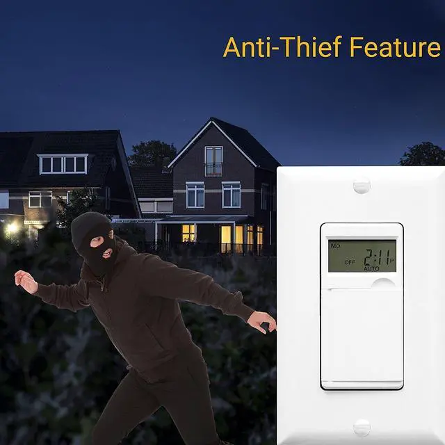 Alt view image 6 of 7 - Programmable Digital Timer Switch for Lights, Fans, Motors, 7-Day 18 ON/OFF Timer Settings, Single Pole, Neutral Wire Required, UL Listed, HET01-C, White, 4 Pack