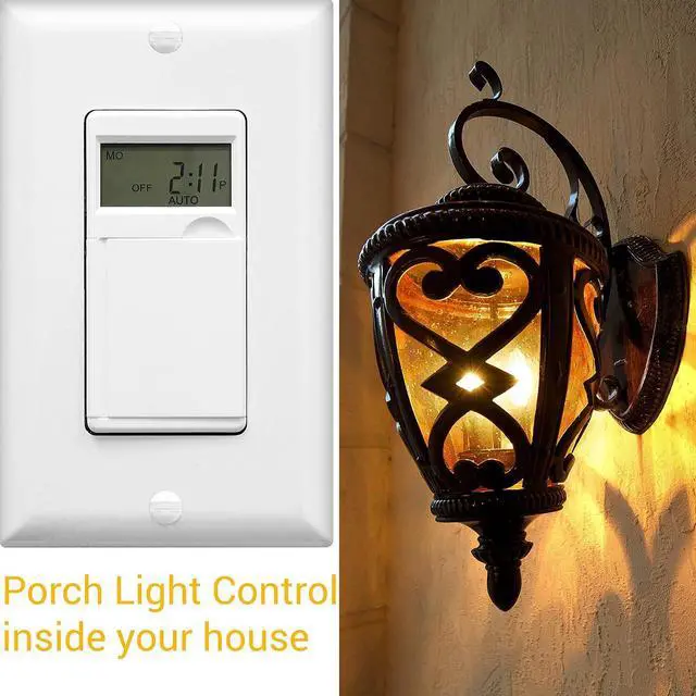 Alt view image 7 of 7 - Programmable Digital Timer Switch for Lights, Fans, Motors, 7-Day 18 ON/OFF Timer Settings, Single Pole, Neutral Wire Required, UL Listed, HET01-C, White, 4 Pack