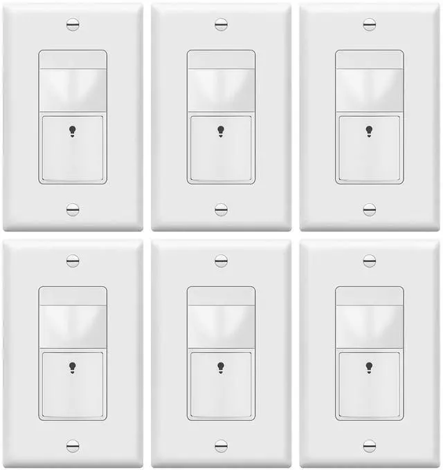 Main image of Motion Sensor Light Switch, Occupancy & Vacancy Motion Sensor Switch,    , No Neutral Wire, Single Pole, TDOS5-HL-W-6PCS, White