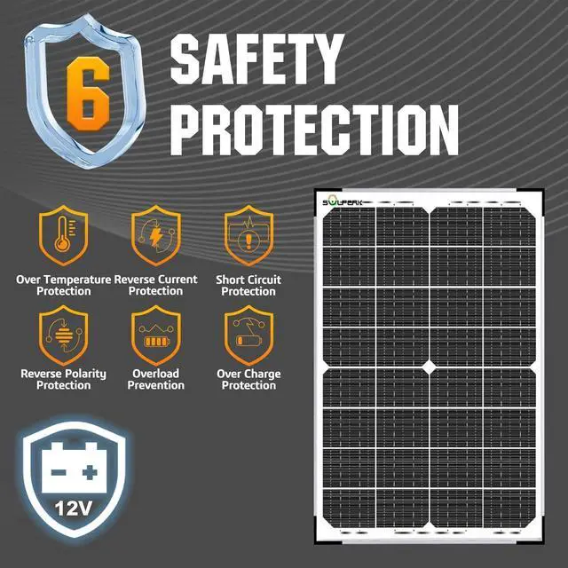 Alt view image 2 of 7 - 30W Solar Battery Charger Solar Battery Maintainer + Upgrade 10A MPPT Charge Controller + Adjustable Mount Bracket for Car RV Boat Motorcycle12V Waterproof Solar Panel Kit Trickle Charging