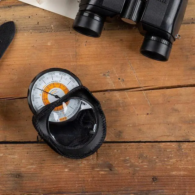 Alt view image 3 of 6 - Battery-Free Altimeter and Barometer | Weather-Trend Indicator with Soft Leather Case | Reads Altitude from 0 to 15,000 Feet
