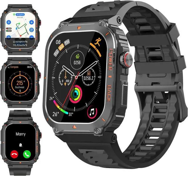 Main image of Smart Watches for Men,Military Smartwatches with GPS and Map Navigation & BT Calls - Fitness Trackers with Heart Rate/SpO2/Sleep Monitor,Elevation,Compass,Outdoor Sport Watch for Android/iOS