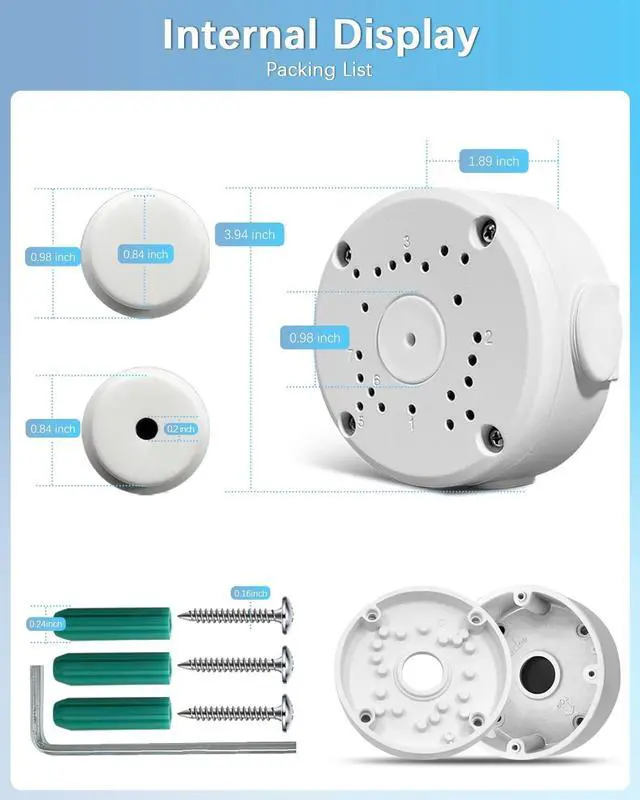 Alt view image 4 of 7 - Universal Bullet Security Camera Mount Bracket Hide Cable, Metal Electric Enclosure, Waterproof Outdoor Camera Cover, Base Junction Box for CCTV Cams (8 Pack)