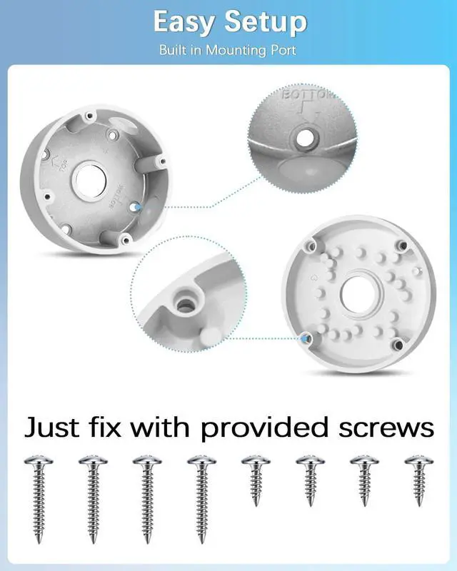 Alt view image 6 of 7 - Universal Bullet Security Camera Mount Bracket Hide Cable, Metal Electric Enclosure, Waterproof Outdoor Camera Cover, Base Junction Box for CCTV Cams (8 Pack)