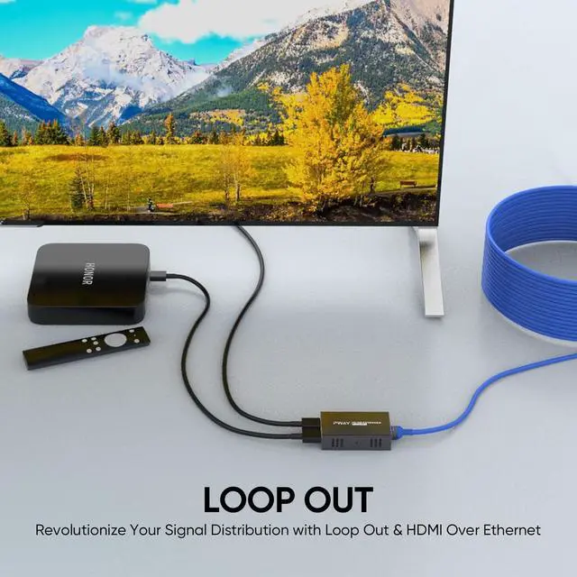 Alt view image 4 of 7 - 4K@60Hz HDMI Extender Over Ethernet (Cat7/Cat6/Cat5e) up to 200ft/330ft - Ultra HD Signal, Seamless Transmission, EDID and POE Support (Transmitter & Receiver)