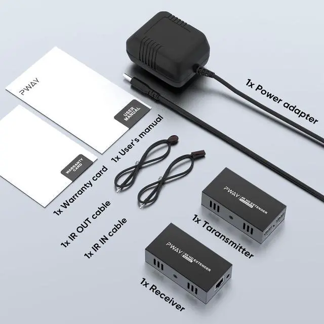 Alt view image 7 of 7 - 4K@60Hz HDMI Extender Over Ethernet (Cat7/Cat6/Cat5e) up to 200ft/330ft - Ultra HD Signal, Seamless Transmission, EDID and POE Support (Transmitter & Receiver)