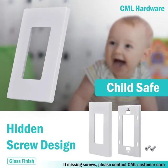 Alt view image 2 of 7 - Screwless Decorator Wall Plates, 80 Pack 1-Gang Light Switch Covers, Single Decor Receptacle Outlet Cover, Impact Resistant, Standard Size 2.91 X 4.68, UL Listed, Gloss White