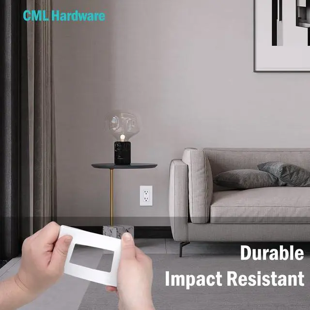 Alt view image 4 of 7 - Screwless Decorator Wall Plates, 80 Pack 1-Gang Light Switch Covers, Single Decor Receptacle Outlet Cover, Impact Resistant, Standard Size 2.91 X 4.68, UL Listed, Gloss White