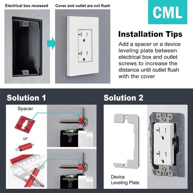 Alt view image 6 of 7 - Screwless Decorator Wall Plates, 80 Pack 1-Gang Light Switch Covers, Single Decor Receptacle Outlet Cover, Impact Resistant, Standard Size 2.91 X 4.68, UL Listed, Gloss White
