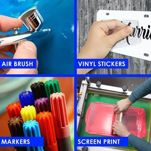 Alt view image 2 of 7 - Blank License Plates for Custom Vinyl Designs and Business Use - Create Personalized Vanity Plates - DYI & DTF Projects (100 Pack)