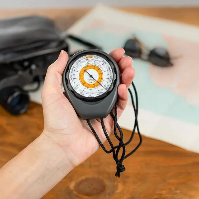 Alt view image 2 of 6 - Battery-Free Altimeter and Barometer | Weather-Trend Indicator with Rugged ABS Case and Lanyard | Reads Altitude from 0 to 15,000 Feet