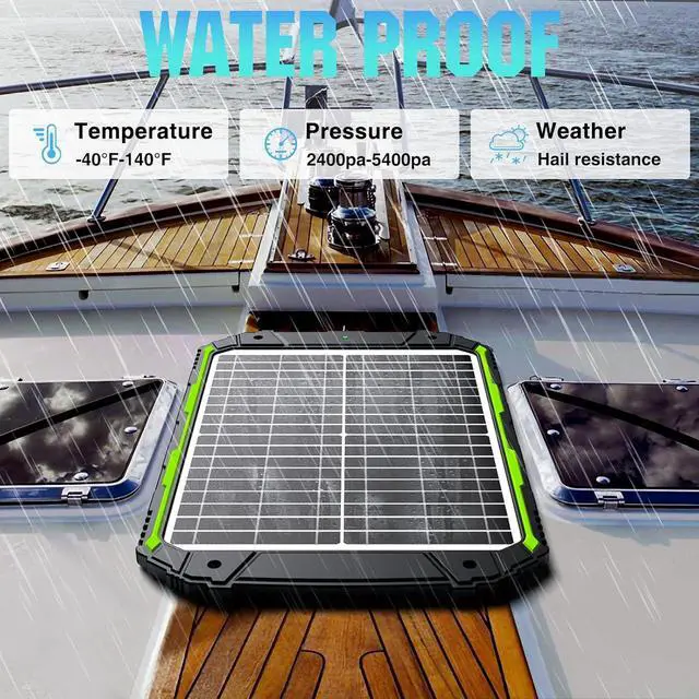Alt view image 7 of 7 - 20W 12V Solar Powered Battery Charger & Maintainer, Built-in Smart MPPT Charge Controller, Waterproof 20 Watt 12 Volt Solar Panel Trickle Charging Kits for Car Auto Boat RV Marine Trailer