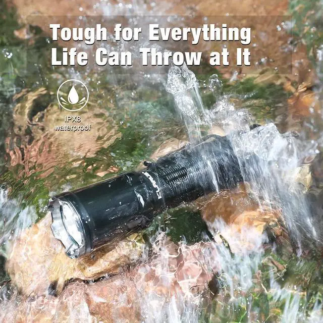 Alt view image 5 of 7 - XT11GT Pro 3300 Lumens USB C Rechargeable Tactical Flashlight, 1345 Feet Beam Distance, Instant Reaction Dual Tail Switches, Tactical + Outdoor Settings, with 4000mAh Battery, Holster
