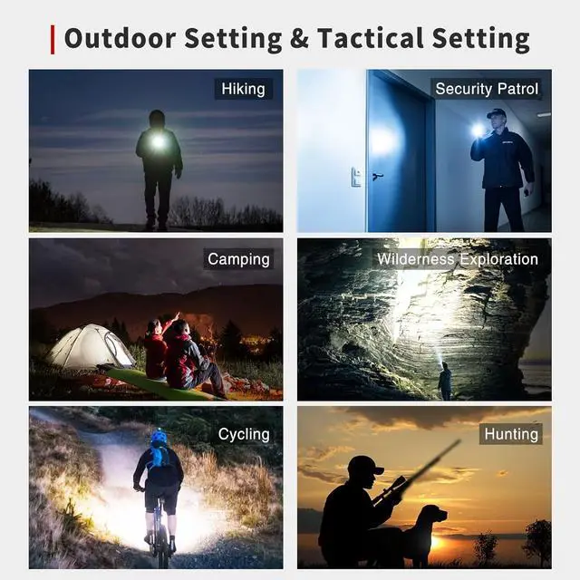 Alt view image 6 of 7 - XT11GT Pro 3300 Lumens USB C Rechargeable Tactical Flashlight, 1345 Feet Beam Distance, Instant Reaction Dual Tail Switches, Tactical + Outdoor Settings, with 4000mAh Battery, Holster
