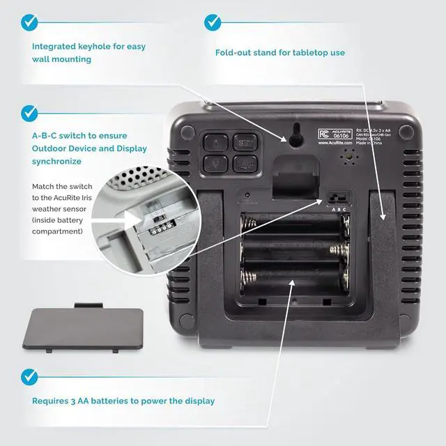 Alt view image 4 of 7 - Iris® Weather Station with Mini Wireless Display for Temperature, Humidity, Wind Speed, Wind Direction, Historic Rainfall Totals, and Hyperlocal Forecast with Built-in Barometer (01122M)