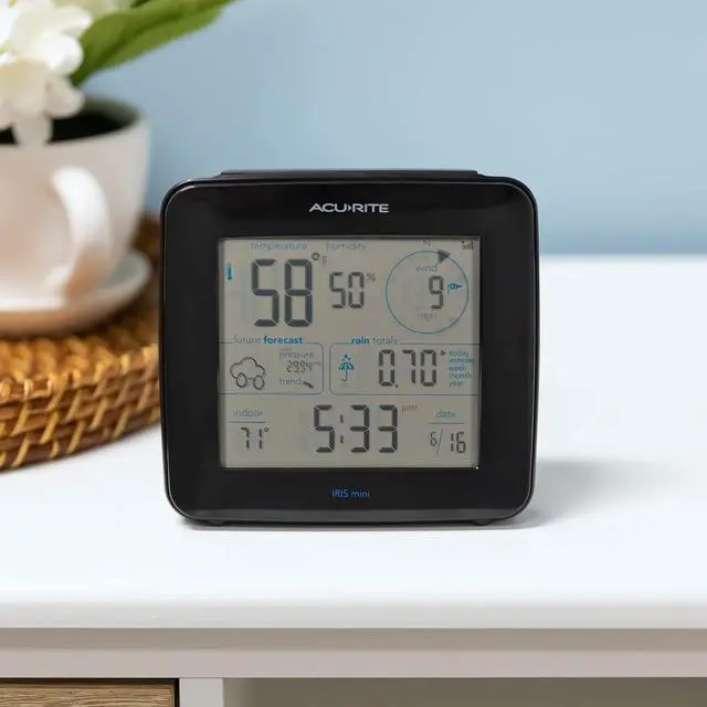 Alt view image 6 of 7 - Iris® Weather Station with Mini Wireless Display for Temperature, Humidity, Wind Speed, Wind Direction, Historic Rainfall Totals, and Hyperlocal Forecast with Built-in Barometer (01122M)