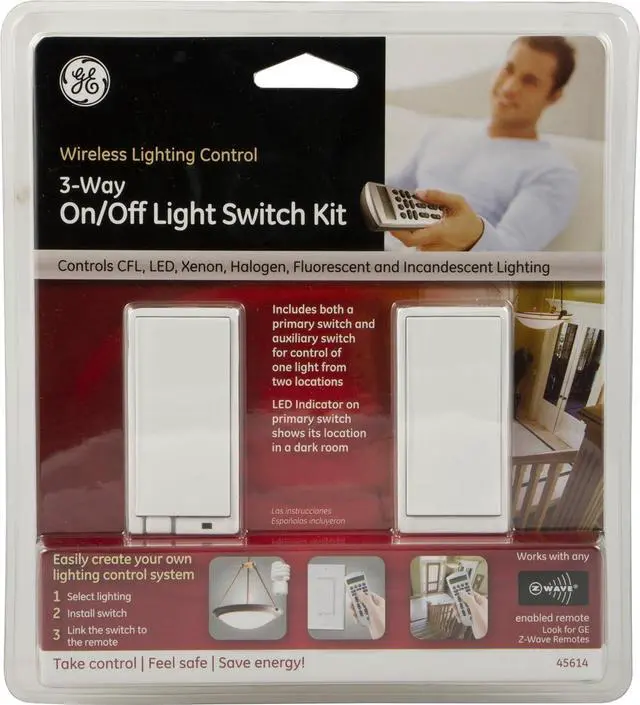 Alt view image 3 of 3 - GE by Jasco Wireless Lighting Control Three-Way On/Off Kit, Works with Alexa (Retail Packaging)