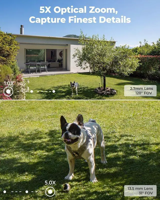 Alt view image 3 of 7 - RLC-811A Black 4K PoE IP Camera - 123° FoV, 5X Zoom, 2.7mm Lens with Color Night Vision, Human/Vehicle/Pet Detection, 2 Way Talk, Outdoor Waterproof