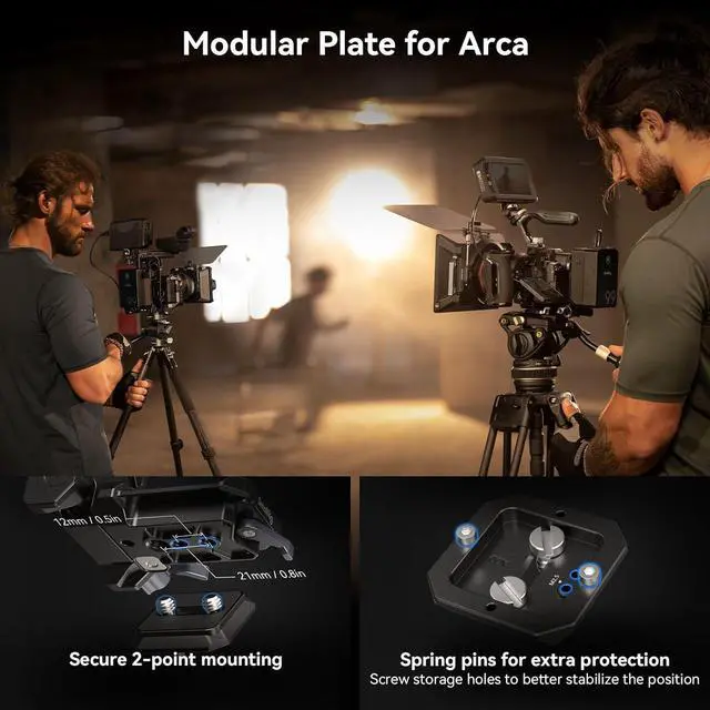 Alt view image 4 of 7 - Foldable V Mount Battery Plate, Tool-Free, All-in One Mounting Solution for Mirrorless/DSLR Cameras, with Modular Plate for Arca, Compact Camera Video Rig, for NEEWER V Mount Battery PS099E