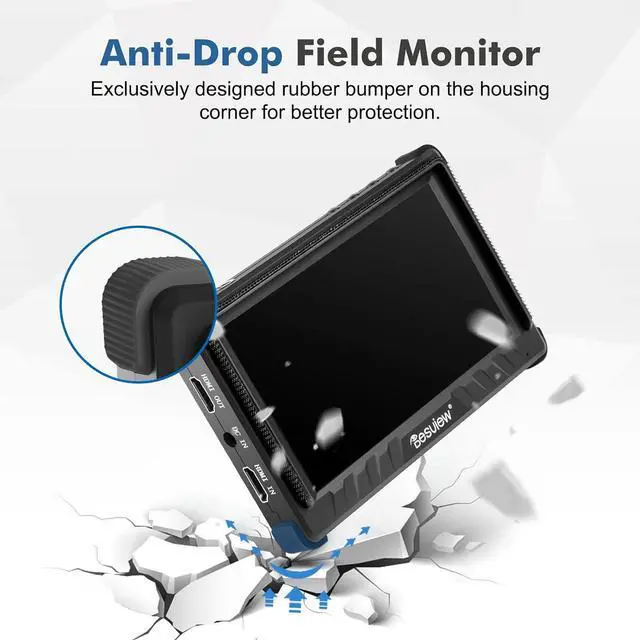 Alt view image 2 of 7 - P5II Camera Field Monitor, 5.5 inch 800nits High Brightness 4K HDMI 1920x1080 IPS Field Monitor with 3D LUT Waveform Vectorscope False Color for DSLR