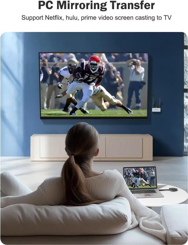 Alt view image 4 of 7 - Wireless HDMI Transmitter and Receiver,Wireless HDMI and VGA Dual Out Video Receiver,2.4/5G 164ft 1080P Full HD Wireless HDMI Extender,for Streaming Video/Audio to HDTV/Monitor from PC/TV-Box