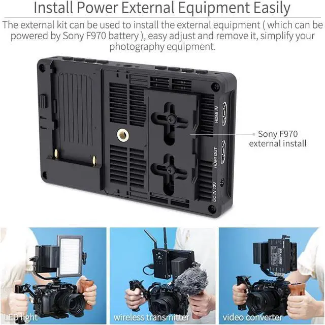 Alt view image 7 of 7 - F5 Pro V4 6 Inch Touch Screen DSLR Camera Field Monitor with 3D LUT F970 External Kit Install for Power Wireless Transmission IPS FHD1920x1080 4K HDMI Input Output 5V Type-c Input Tilt Arm