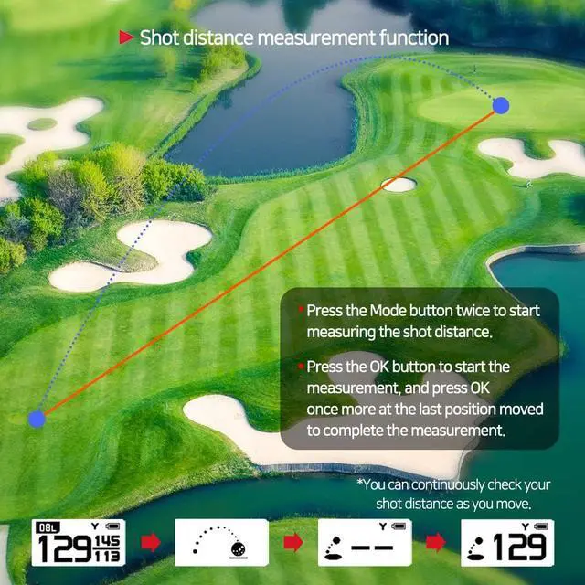 Alt view image 4 of 7 - Voice 2S+ Talking GPS Rangefinder, Clip on Hat Golf Navigation, Slope Mode on/Off, 18 Hours Battery Life, Shot Distance Measurement, Preloaded with 40,000 Courses Worldwide (Blue)