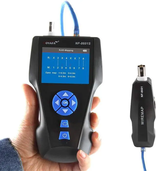 Alt view image 4 of 5 - Network Cable Tester,AT278 TDR Multi-functional LCD Tracker For RJ45, RJ11, BNC, Metal Cable,PING/POE NF-8601S