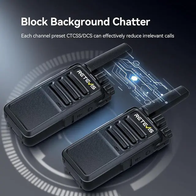 Alt view image 6 of 7 - RT68 Walkie Talkies with Earpiece, Portable FRS Two-Way Radios Rechargeable, with 6 Way Multi Unit Charger, Hands Free, Long Range, Rugged 2 Way Radios 6 Pack for Adults School Church
