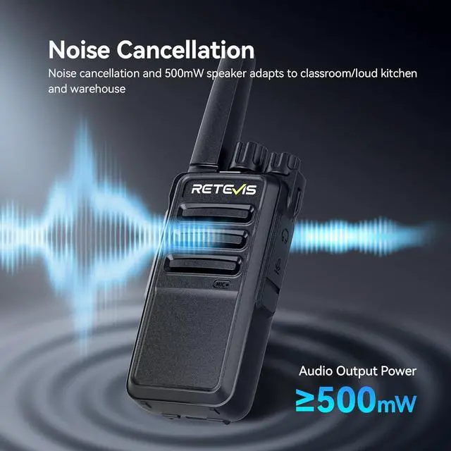 Alt view image 5 of 7 - RT68 Walkie Talkies with Earpiece, Portable FRS Two-Way Radios Rechargeable, with 6 Way Multi Unit Charger, Hands Free, Long Range, Rugged 2 Way Radios 6 Pack for Adults School Church