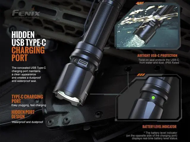 Alt view image 7 of 7 - TK20R v2.0 Rechargeable Tactical Flashlight, 3000 Lumen Long Throw USB-C Tac Light, with LumenTac Organizer