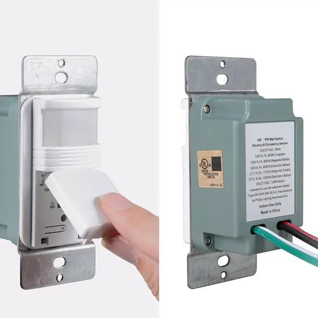 Alt view image 5 of 6 - 10 Pack Motion Sensor Light Switch, Wire Required, Single Pole Only (Not 3-Way), Indoor in-Wall Occupancy Sensor with Wall Plate, Adjustable Timer, Title 24, UL Certified, White