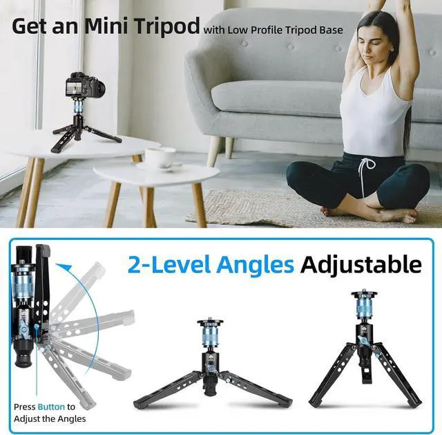 Alt view image 7 of 7 - Monopod with Feet, Professional Aluminum Travel Monopod for Cameras with Quick Release Plate, Max Load 33lbs, Compatible with  Canon Nikon DSLR Camera, AM-404FL+QC-55