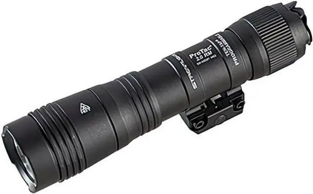 Alt view image 2 of 6 - 89009 ProTac 2.0 2000-Lumen Rail Mount High Lumen Tactical Rechargeable Long Weapon-Mounted Flashlight with Straight Pressure Switch, SL-B50 Battery Pack and USB-C Cord, Black