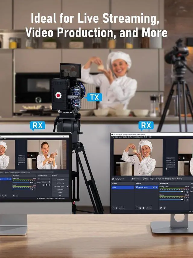 Alt view image 4 of 7 - Wireless HDMI Transmitter and 2 Receivers,Support Wireless Receiving APP TuTuPlay 2.4/5G 656ft 1080P HD,for Streaming Video&Audio to HDTV/Projector/Tablet/Mobile from Laptop/TV-Box/Blu-ray