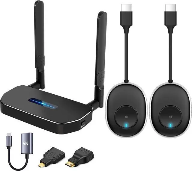 Main image of Wireless Hdmi Transmitter and Receiver 4k Kit.One Receiver and Two Transmitter Packages,Switch at Will,Matching Distance 50M VGA Dual Screen Casting Video Audio from PC/Laptop/TikTok to Monitor