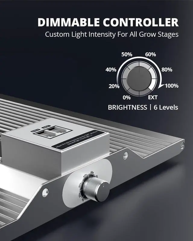 Alt view image 6 of 7 - XS2500 Grow Lights for Seed Starting, 250W Dimmable LED Grow Light with  LM301H Diodes, Dimming Daisy Chain Grow Lights for Indoor Plants Veg Bloom Full Spectrum for 4x2/3x3 Tent