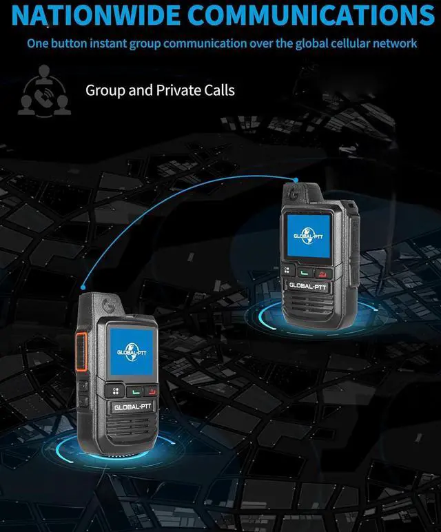 Alt view image 2 of 7 - 2-Pack Global Walkie Talkies with Sim Cards - Handheld PoC Two Way Radios Unlimited Range - Rechargeable PTT Push to Talk Over Cellular Radio Long Range (G0)