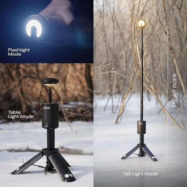 Alt view image 6 of 7 - Camping Light Telescopic, Collapsible Magnetic Camping Lantern with 12000mAh Battery, Telescoping IPX6/IPX7 Waterproof Flashlights, Camping Lamp for Emergency, Camping, Hiking