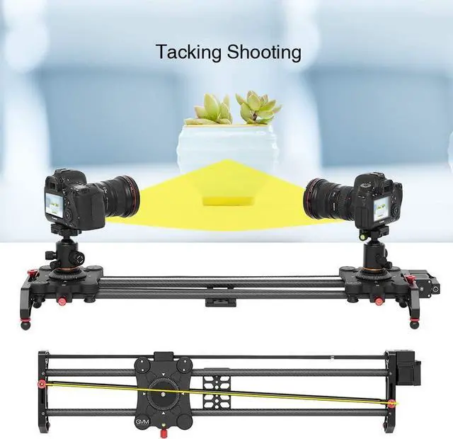 Alt view image 4 of 7 - Motorized Camera Slider, 31" Carbon Fiber Dolly Rail Camera Slider with Time-Lapse Photography, Tracking Shooting and 120 Degree Panoramic Shooting for Most Cameras, with Remote Controller