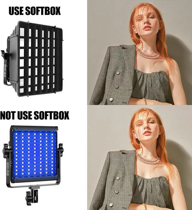 Alt view image 6 of 7 - 800D RGB Video Light Kits with 2 Softboxes, Studio Lights with Bluetooth Control, 2 Packs Photography Lighting with 18 Lighting Scenes, led Panel Lights for Video Recording