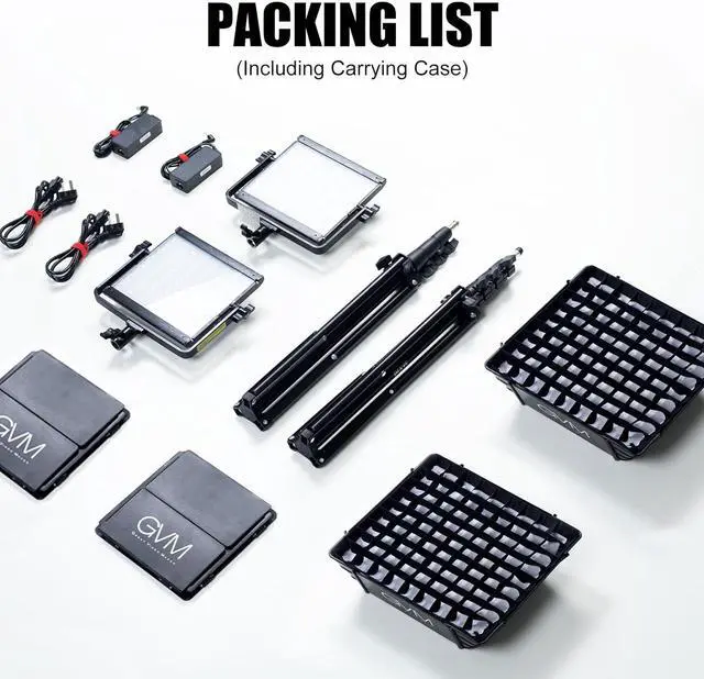 Alt view image 7 of 7 - 800D RGB Video Light Kits with 2 Softboxes, Studio Lights with Bluetooth Control, 2 Packs Photography Lighting with 18 Lighting Scenes, led Panel Lights for Video Recording