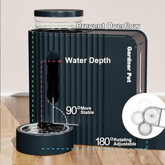 Alt view image 4 of 6 - Automatic Gravity Pet Feeder, 1.8 Gallons*2 Dog Feeder and Water Dispenser Set, 2-in-1 Automatic 100% BPA-Free Feeder and Stainless Steel Water Dispenser for Dogs, Cats, Rabbits, Puppies (Black)