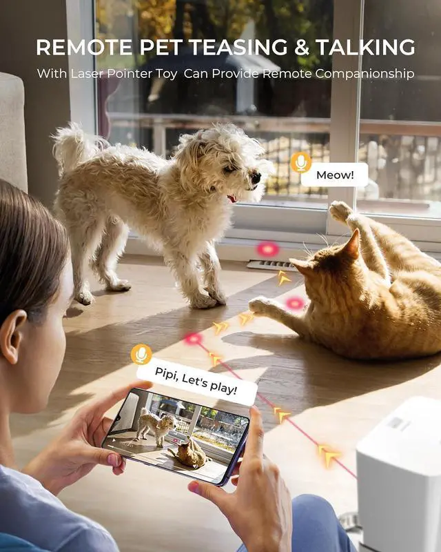 Alt view image 7 of 7 - Automatic Cat Feeder with Camera, 7L Timed Dog Feeders, Adjustable Camera, 1080P HD Night Vision, Automatic Dog Feeder, 5G WiFi Cat Food Dispenser with 2-Way Audio, Low Food & Motion Alerts