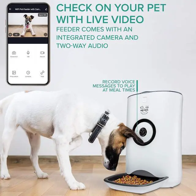 Alt view image 3 of 7 - Pets Smart Automatic Pet Feeder with Wi-Fi, HD Camera with Voice and Video Recording, Programmable Food Dispenser for Dogs & Cats with Easy App-Controlled, 29-Cup Capacity, for iPhone & Android