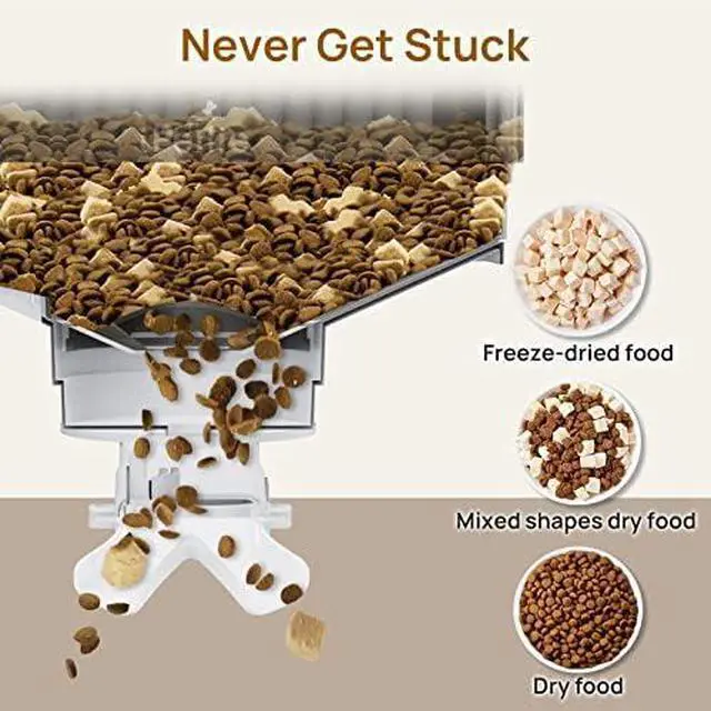 Alt view image 6 of 6 - Automatic WiFi Pet Feeder for 2 Pets, 5L Capacity, 1-10 Meals Per Day, Adjustable Bowl Height, Smart Dog Cat Feeder with 2 Stainless Steel Bowls, 2.4G WiFi App Control for Cats and Small Dogs