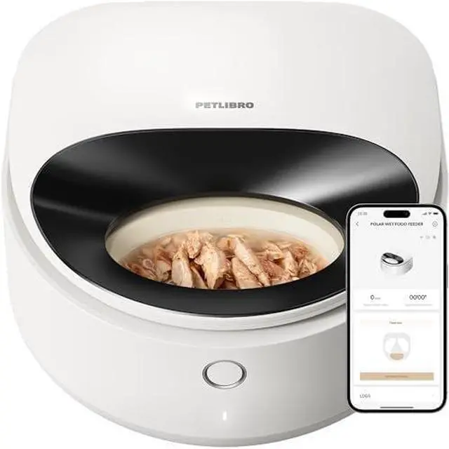 Main image of Automatic Cat Feeder Wet Food with Stainless Steel Bowl, Refrigerated Auto Cat Feeder with Semiconductor Cooling, 3 Fresh Meals for 3 Days, App-Controlled Pet Food Dispenser, Easy to Clean